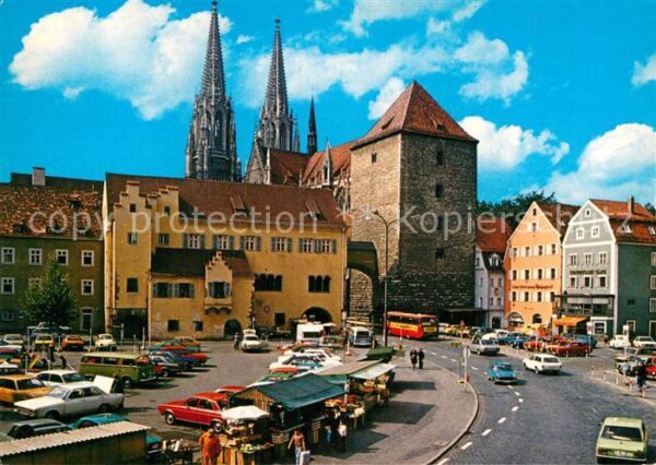 Regensburg Alter Kornmarkt Turm Dom St Peter