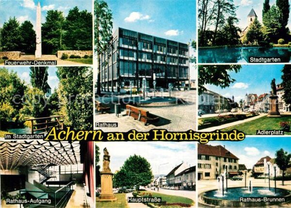Achern Baden Denkmal Stadtgarten Rathaus Hauptstrass