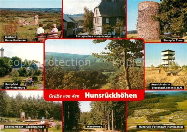 Hunsrueck Landschaftspanorama Hunsrückhöhen Ruine