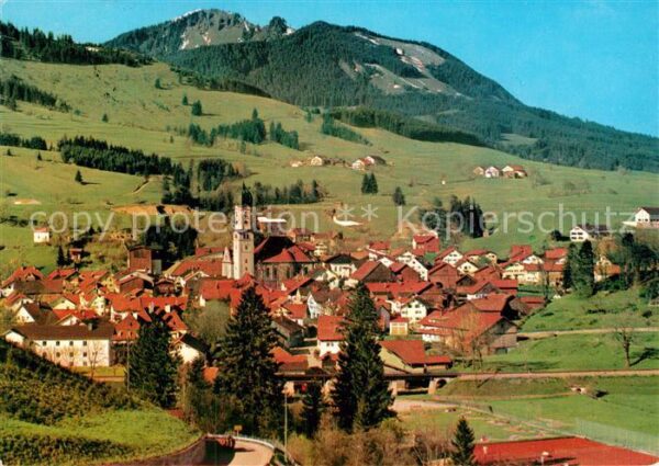 Nesselwang Ortsansicht mit Kirche Reuter Wanne All