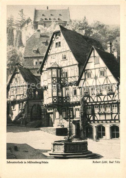 Miltenberg Main Schnatterloch Brunnen Fachwerkhäuser