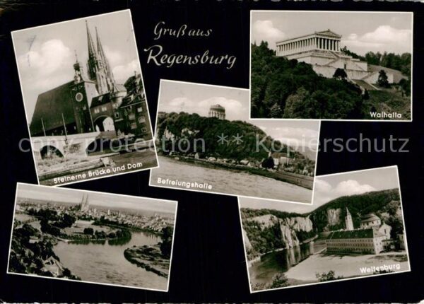 Regensburg Steinerne Brücke Dom St Peter Walhalla