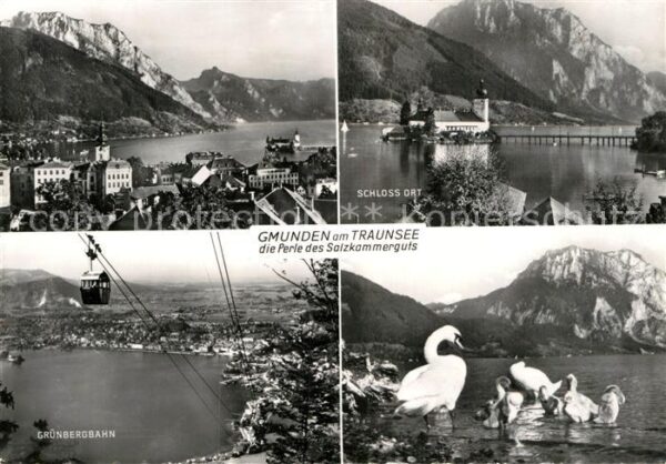 Gmunden Salzkammergut Blick über den Traunsee Schloss Ort Grü