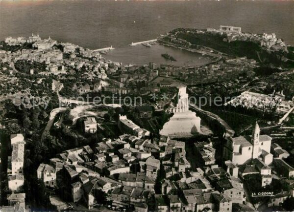 Monaco la Turbie et la Tour d_Auguste vue aeri
