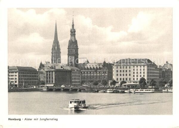 Hamburg Alster mit Jungfernstieg