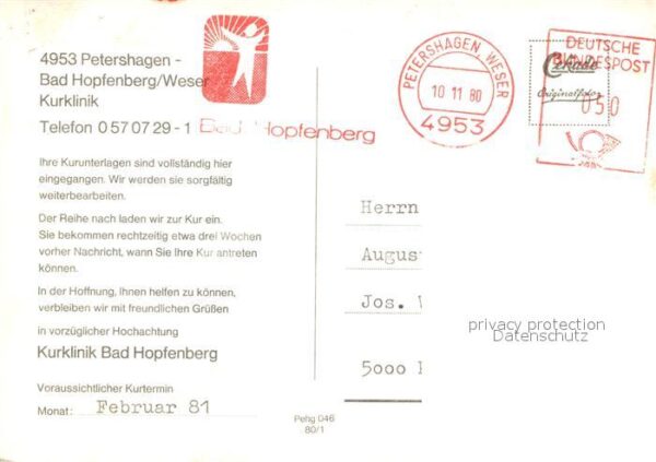 Bad Hopfenberg Kurklinik Hallenbad Restaurant Fliegera – Bild 2