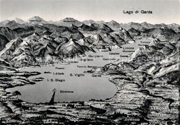 Lago di Garda Gardasee und Umgebung Alpenpanorama aus