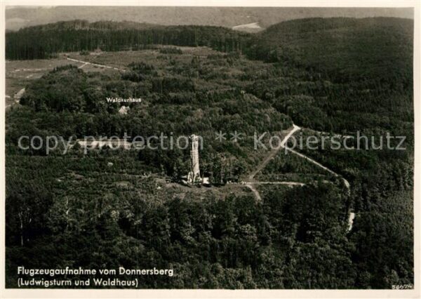 Donnersberg Ludwigsturm und Waldhaus Fliegeraufnahm