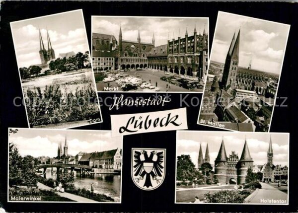 Luebeck Dom Markt St Marien Kirche Malerwinkel