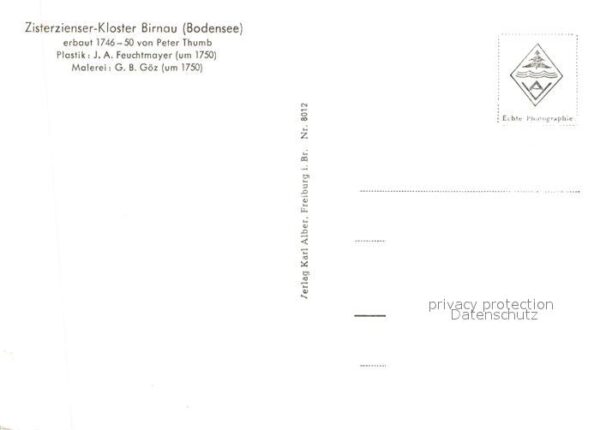 Birnau Zisterzienser Kloster 18. Jhdt. Erbauer – Bild 2