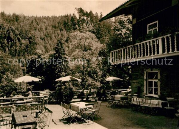 Schwarzburg Thueringer Wald HO Gaststätte Schweizerhaus Terrasse