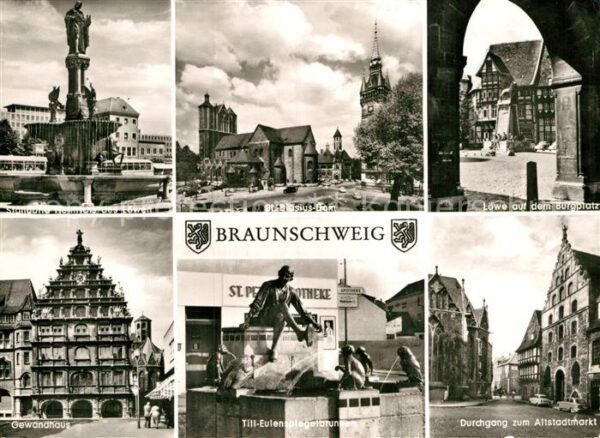 Braunschweig Standbild Heinrich des Löwens Gewandhau
