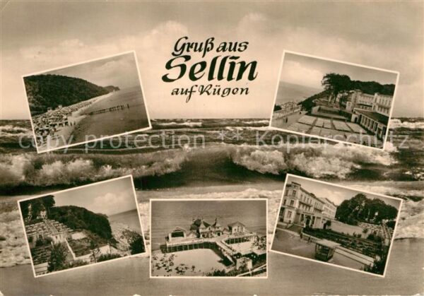 Sellin Ruegen Strand Promenade Brandung Seebrücke