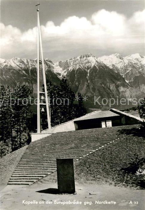 Schoenberg Stubaital Kapelle an der Europabrücke gegen Nordk