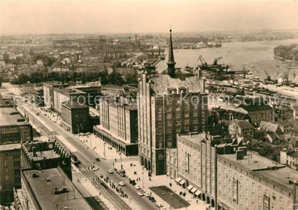 Rostock Blick von der Marienkirche nach der Lan