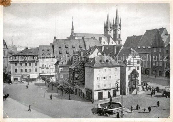 Eger Cheb Tschechien Platz mit Stöckl Brunnen Kirche