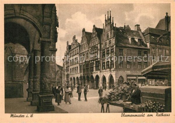 Muenster Westfalen Blumenmarkt am Rathaus