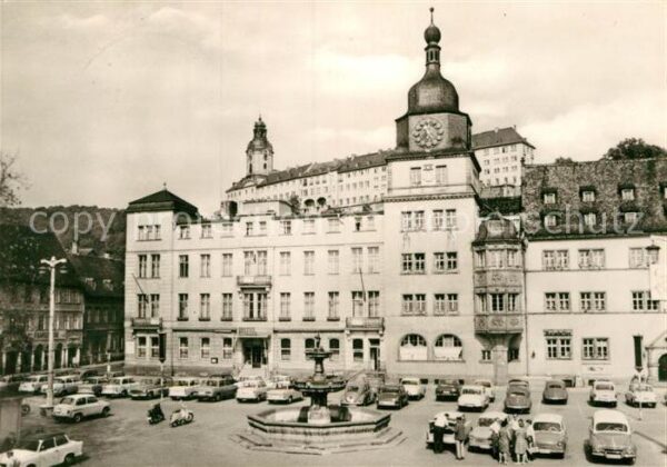 Rudolstadt Blick vom Marktplatz zum Schloss Heidec