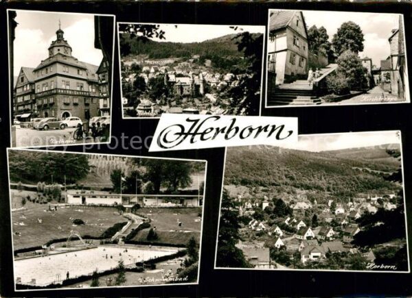 Herborn Hessen Rathaus Schloss Kirchtreppe Schwimmbad