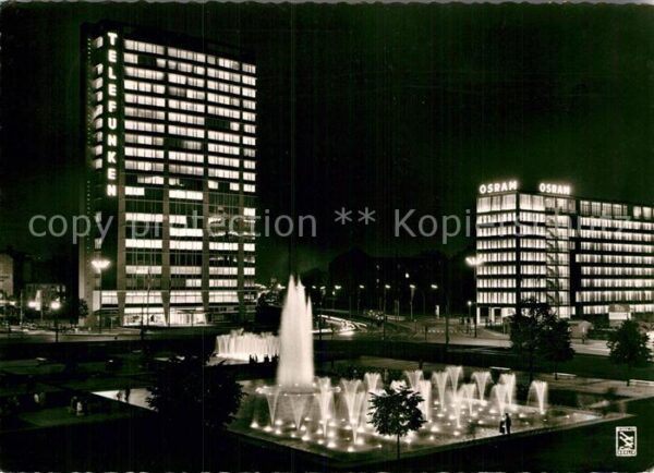 Berlin Ernst Reuter Platz Wasserspiele Nachtau