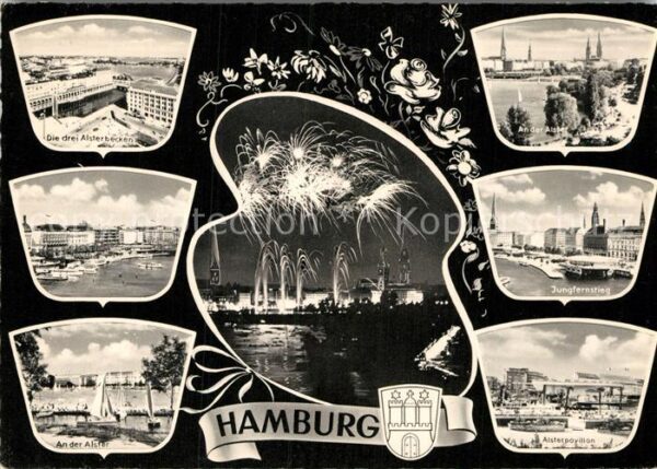 Hamburg Drei Alsterbecken Jungfernstieg Alster