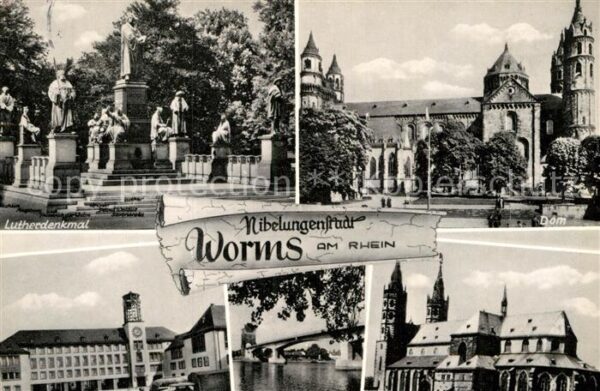 Worms Rhein Lutherdenkmal Dom Kirche Brücke Nibelun