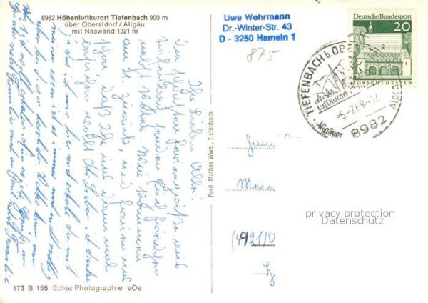 Tiefenbach Oberstdorf Ortsansicht mit Naswand Allgäuer Alpen – Bild 2