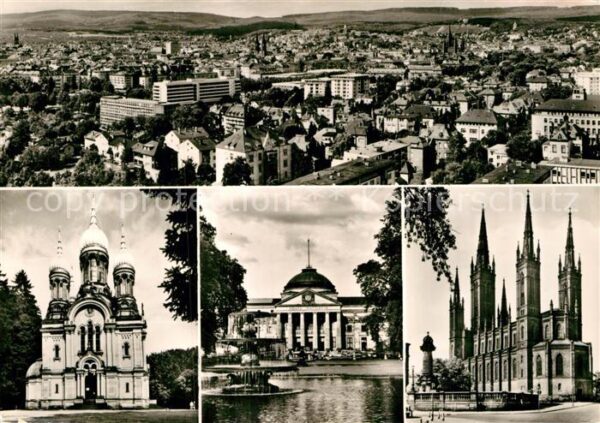 Wiesbaden Stadtpanorama Griechische Kapelle Kurha
