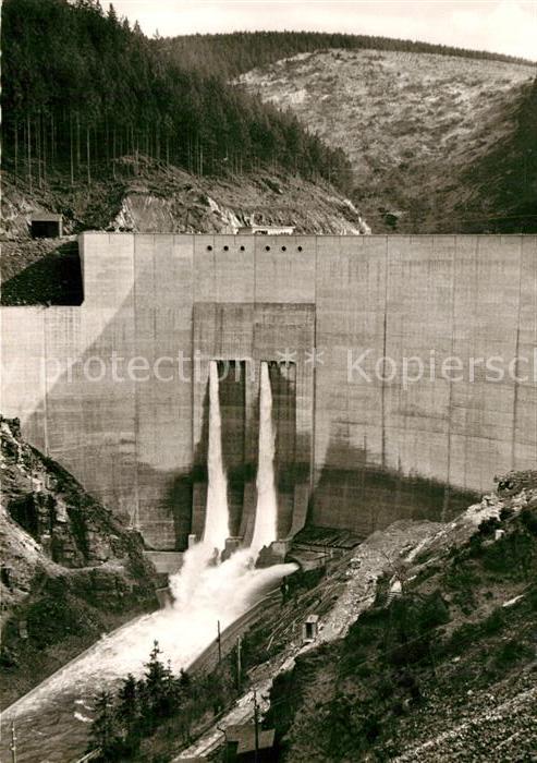 Schulenberg Oberharz Okertalsperre Sperrmauer mit Überlauf