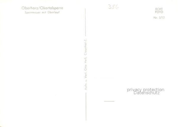 Schulenberg Oberharz Okertalsperre Sperrmauer mit Überlauf – Bild 2