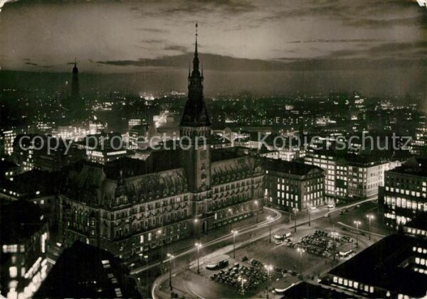 Hamburg Rathaus Nachtaufnahme
