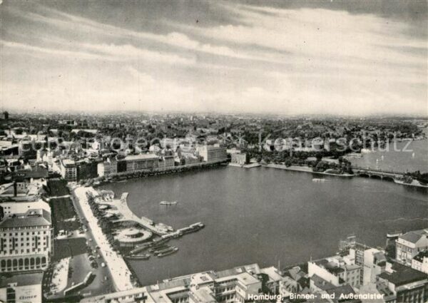 Hamburg Binnen- und Aussenalster Fliegeraufnahm