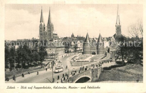 Strassenbahn Lübeck Puppenbrücke Holstentor Marien-