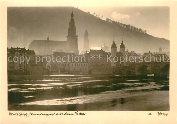 Foto Popp Nr. 82 Heidelberg Sonnenspiel auf dem Necka