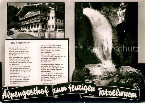 Gedicht auf AK Joseph Viktor von Scheffel Der Tatzelwu