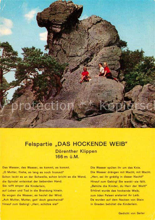 Gedicht auf AK Seiler Felspartie Das Hockende Weib Dör