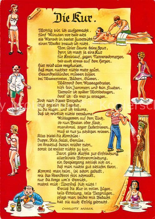 Gedicht auf AK Die Kur Charlotte Moser