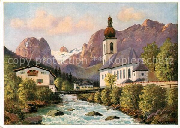 Kuenstlerkarte J. Hecker Ramsau