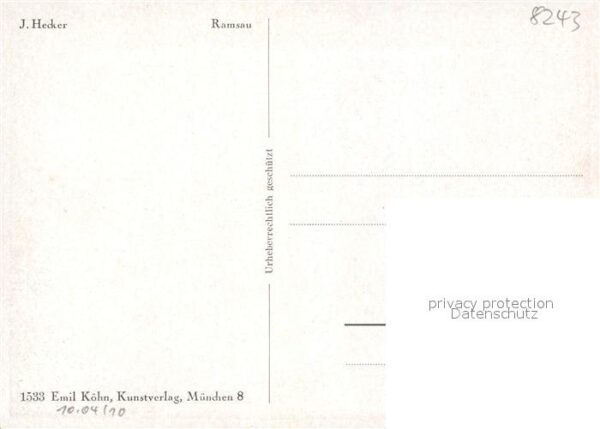 Kuenstlerkarte J. Hecker Ramsau – Bild 2