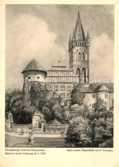 Kuenstlerkarte F. Karopka Königsberger Schloss Ostpreu