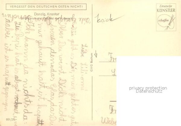 Kuenstlerkarte H. Bensch Danzig Krantor – Bild 2