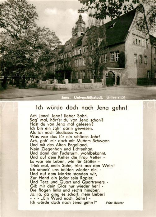 Gedicht auf AK Ich würde doch nach Jena gehn Universit