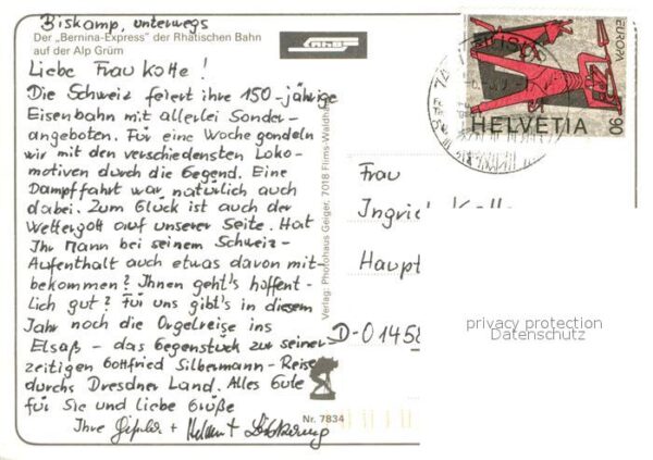 Eisenbahn Bernina-Express Rhätische Bahn Alp Grüm – Bild 2