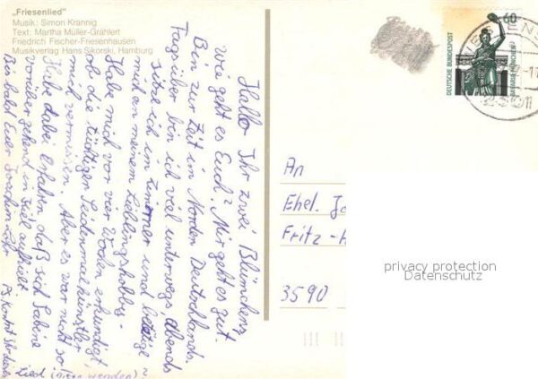 Liederkarte Friesenlied – Bild 2