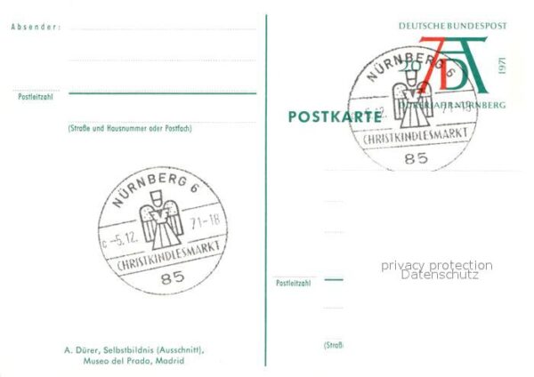 Duerer Albrecht Nuernberg Selbstbildnis – Bild 2