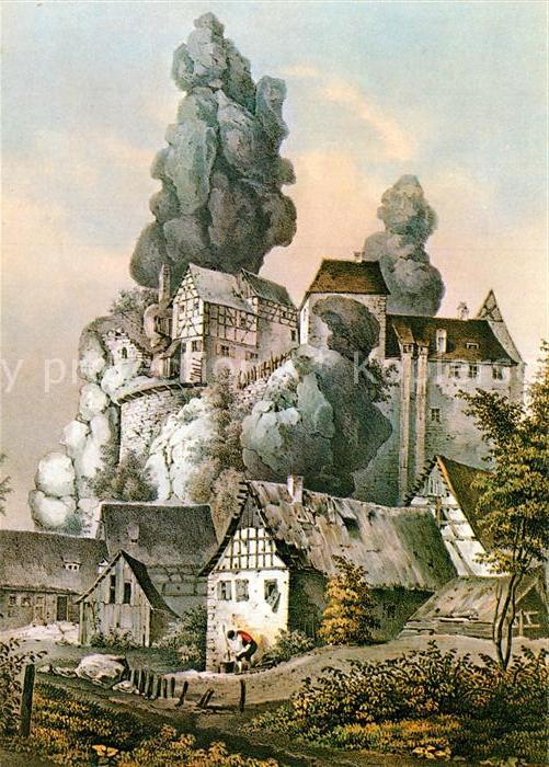 Kuenstlerkarte C. Käppel Tüchersfeld um 1850
