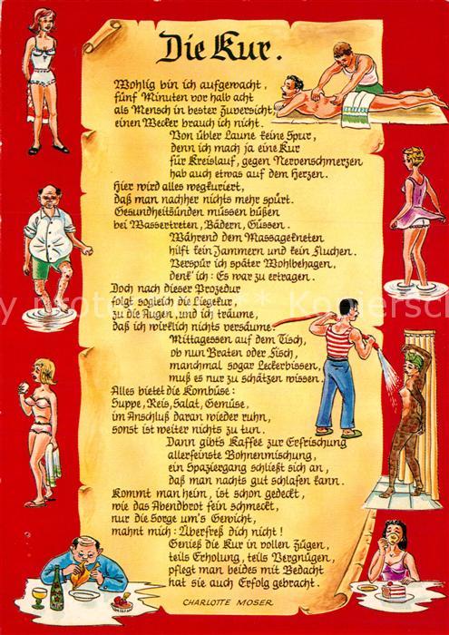 Gedicht auf AK Die Kur Charlotte Moser