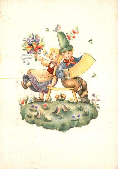 Kuenstlerkarte Flechsig Nr. 446 Kinder Blumen Handharm