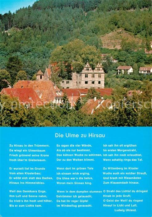 Gedicht auf AK Die Ulme zu Hirsau Ludwig Uhland