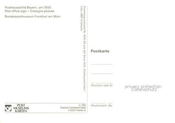 Post Posthausschild Bayern um 1900 – Bild 2